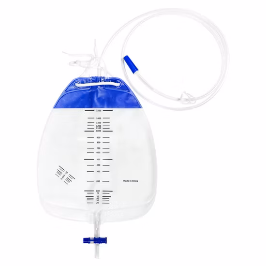 医療用 2000 ミリリットル尿ドレナージバッグ尿バッグプッシュ/プルバルブ付き大人用