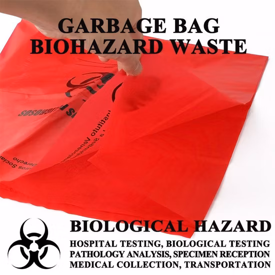 病院クリニック用プラスチックバイオハザードゴミ袋医療廃棄物袋